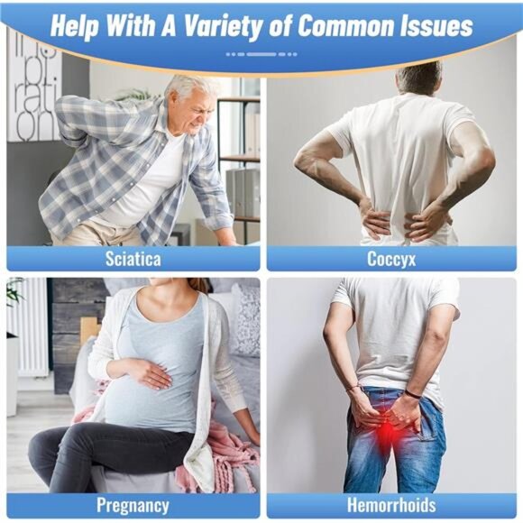 Donut Pillow Seat Cushion Chair Pad for Tailbone Pain Relief and Hemorrhoids - Picture 4 of 7